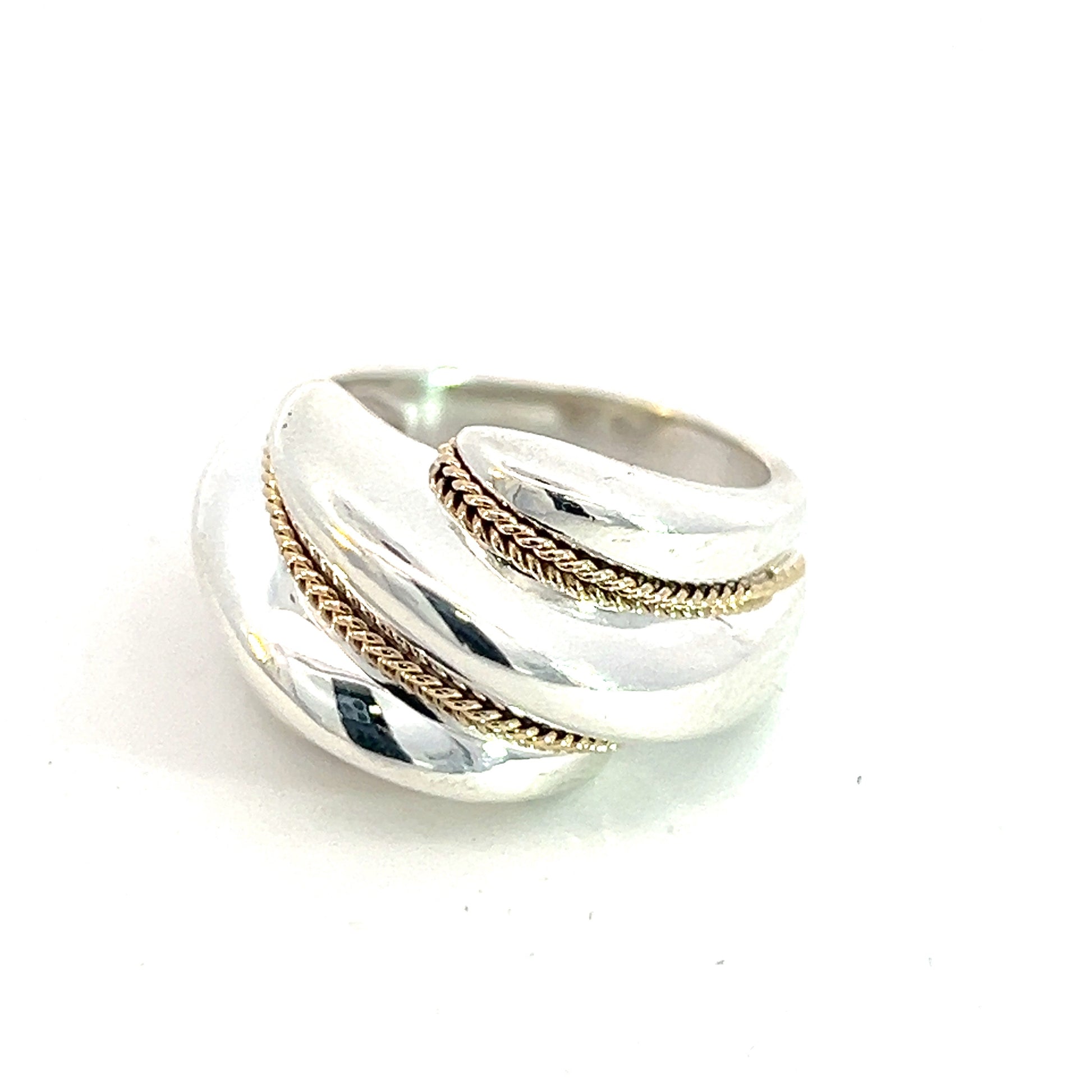 Tiffany & Co Estate Shrimp Ring 6.5 14k Gold Sterling Silver TIF627 - Certified Fine Jewelry