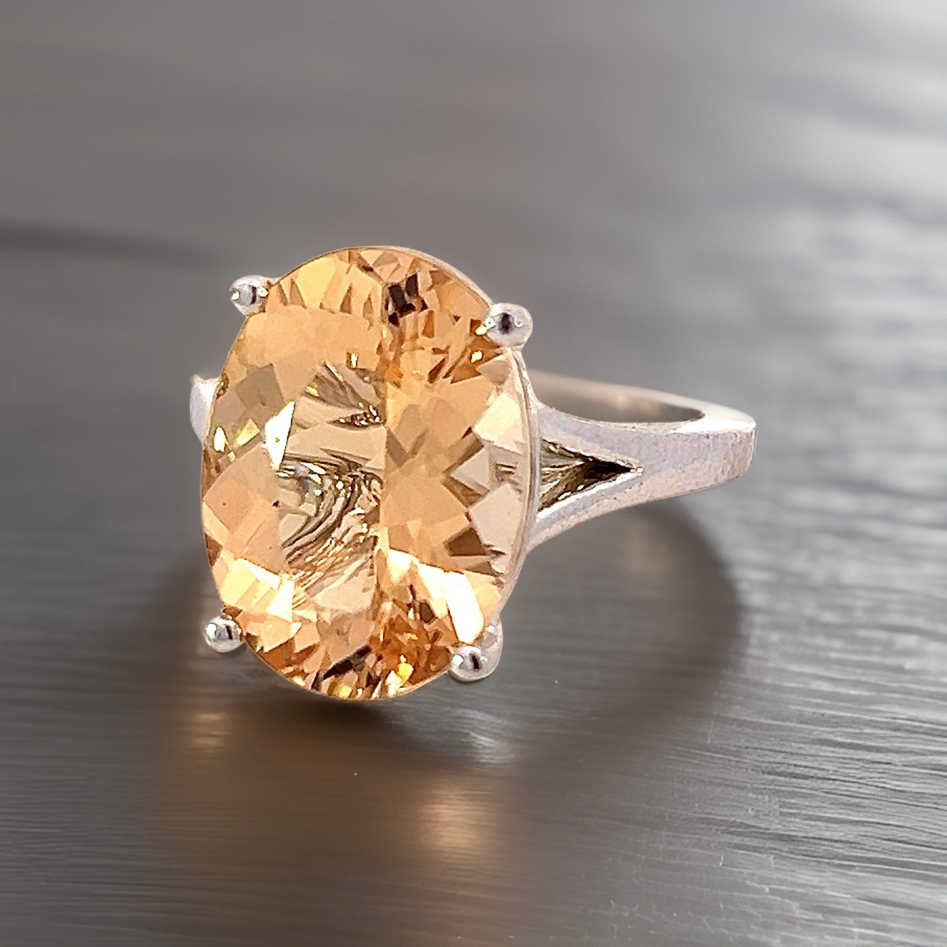 Natural Citrine Ring 6.5 14k W Gold 6.48 Cts Certified $3,950 310628 - Certified Fine Jewelry
