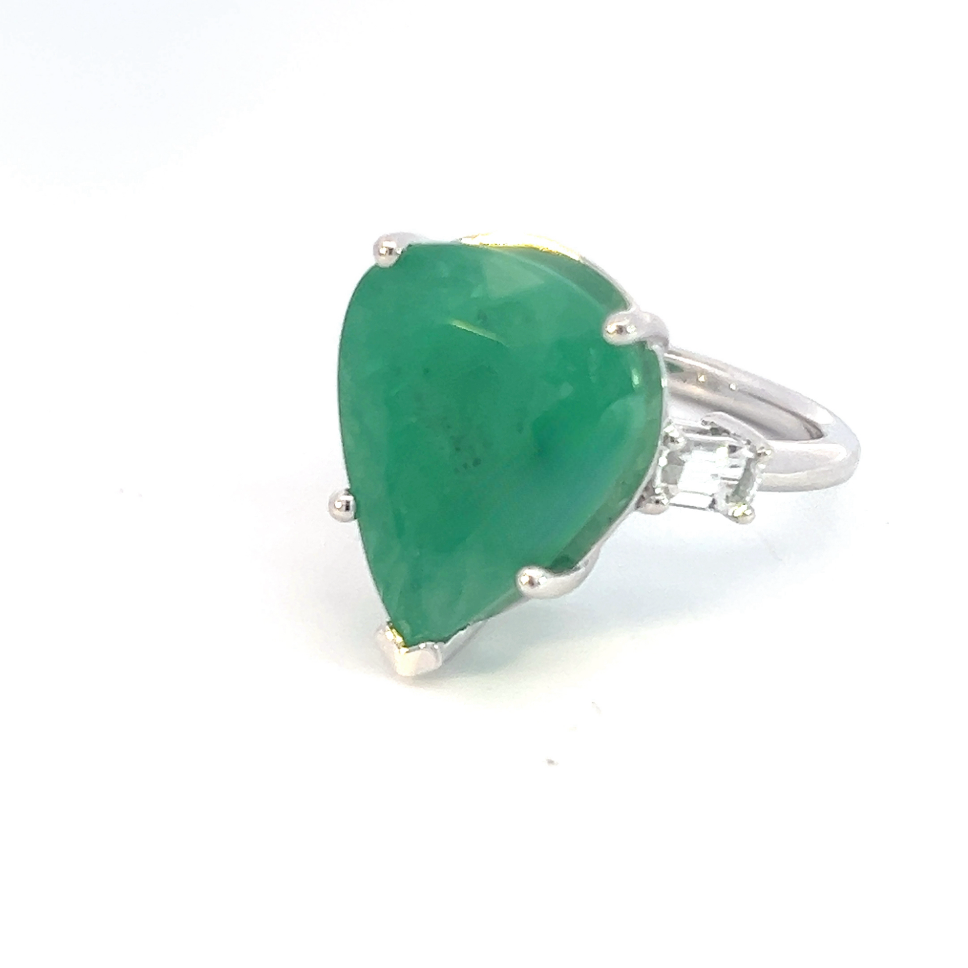 Natural Emerald Diamond Ring 7 14k White Gold 10.97 TCW Certified $4,950 311003 - Certified Fine Jewelry