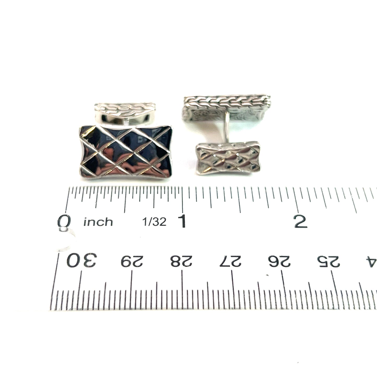 John Hardy Estate Weave Cufflinks Sterling Silver JH79