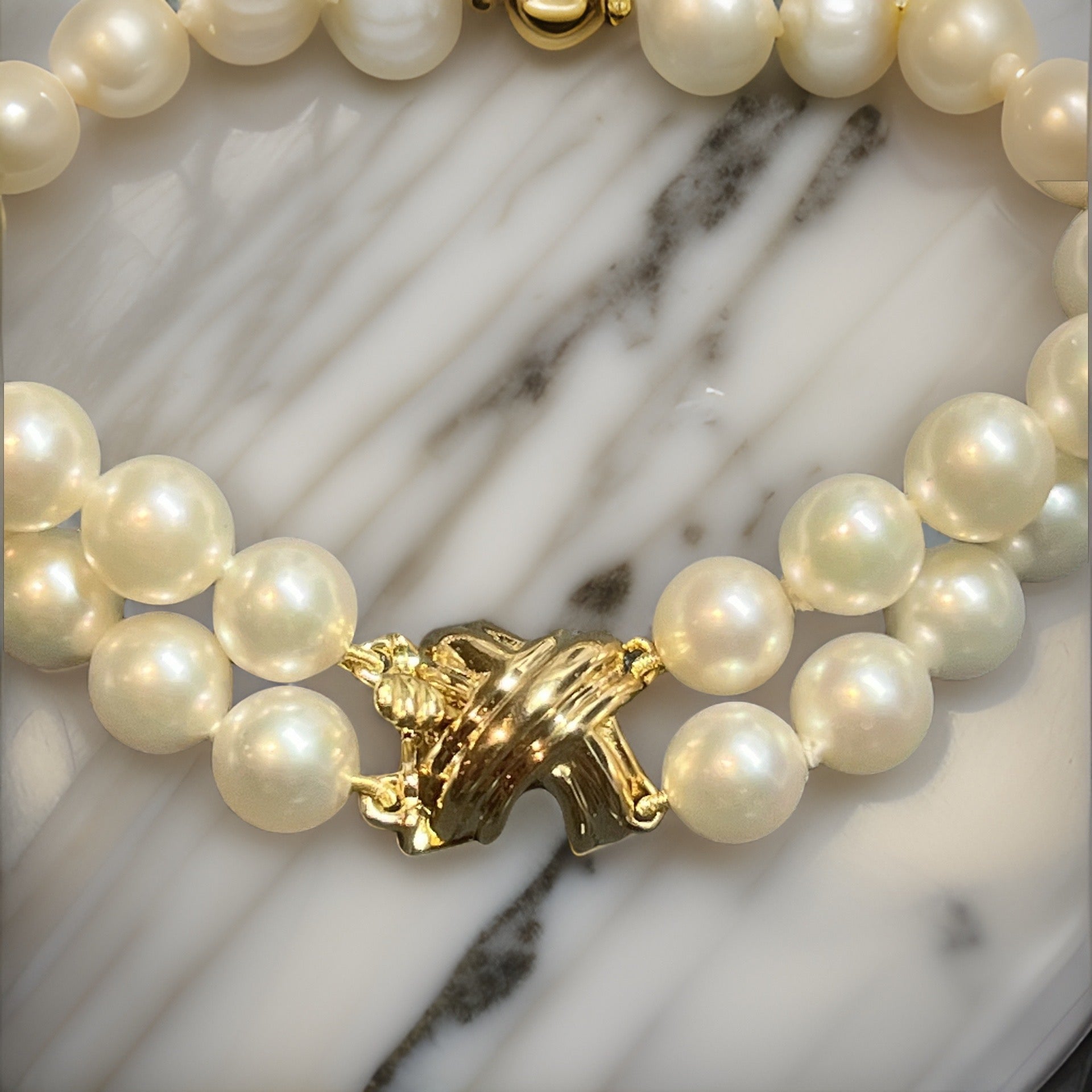 Tiffany & Co Estate Pearl Bracelet 7" 18k Gold 7 mm Certified $6,975 401396 - Certified Fine Jewelry