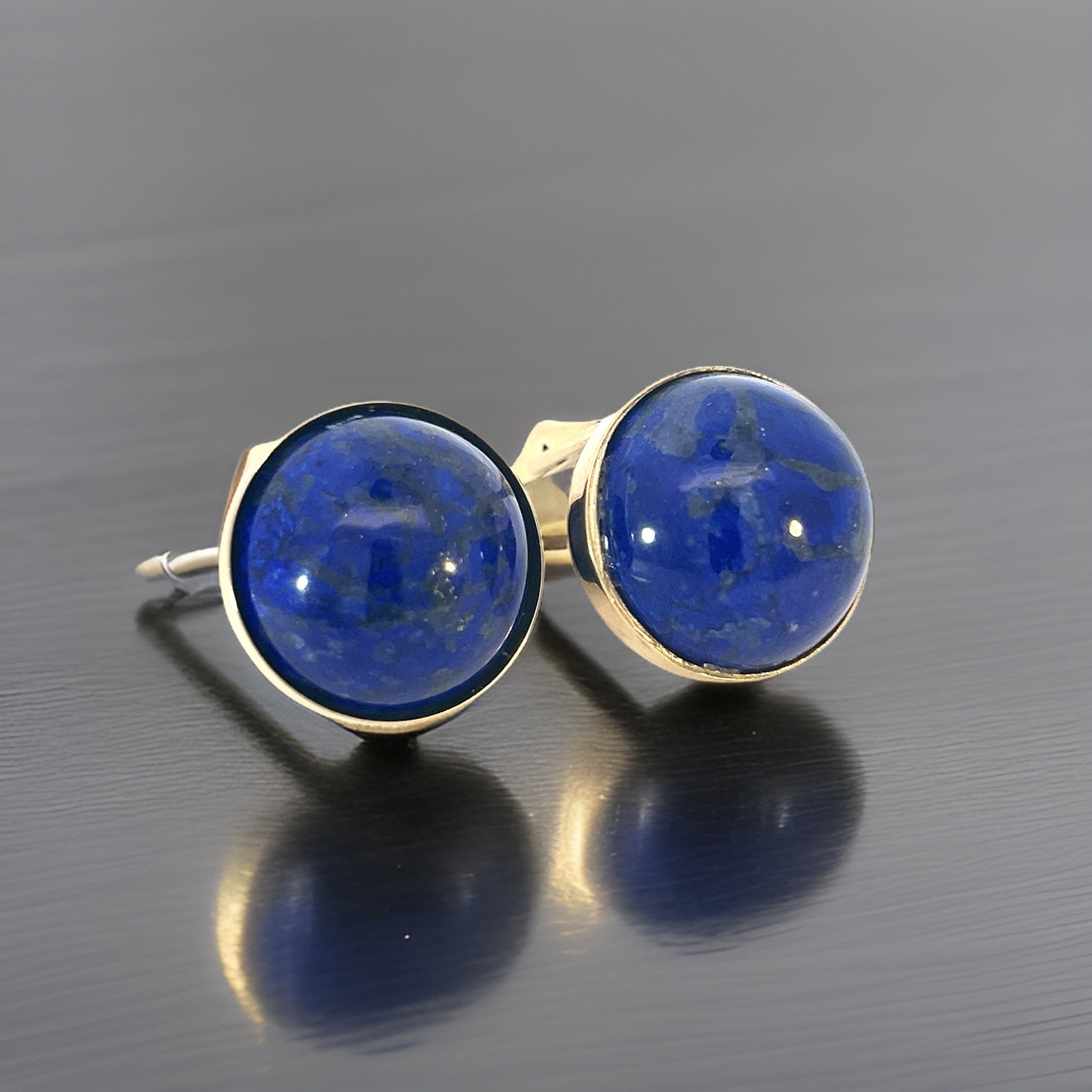 Natural Lapis Lazuli Cufflinks 14k Y Gold 40 CTW Certified $3,450 311039 - Certified Fine Jewelry