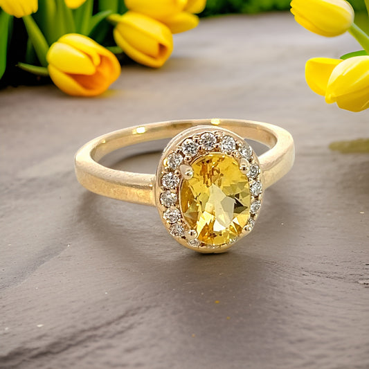 Natural Citrine Diamond Ring 6.5 14k Yellow Gold 1.74 TCW Certified $2,950 310633 - Certified Fine Jewelry