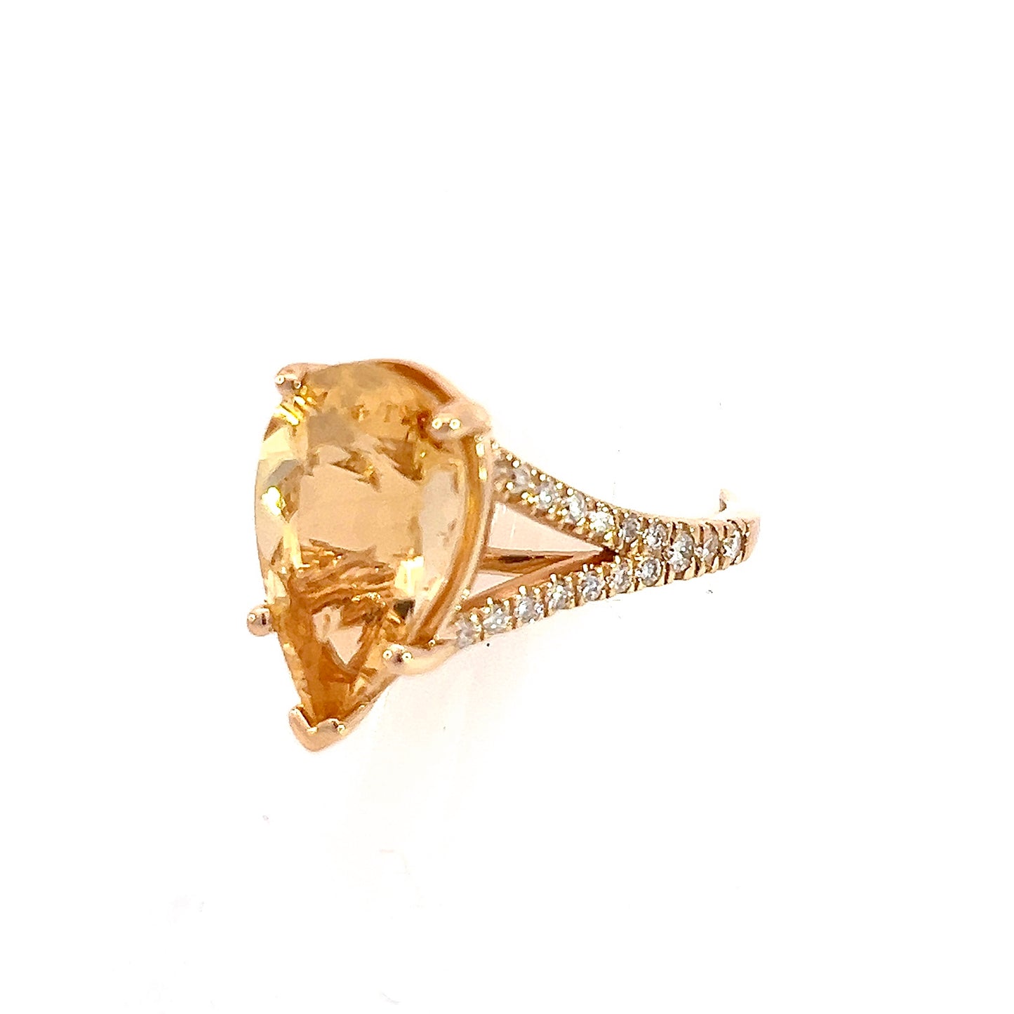 Natural Citrine Diamond Ring 6.5 14k Y Gold 4.79 TCW Certified $3,950 310632 - Certified Fine Jewelry
