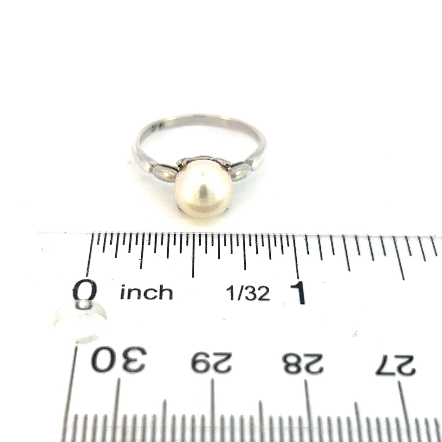 Mikimoto Estate Akoya Pearl Ring 6.5 Silver 7.80 mm M354 - Certified Fine Jewelry