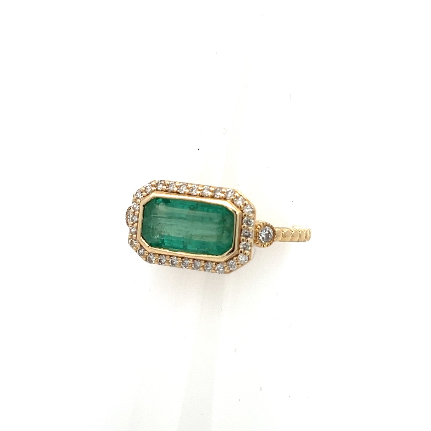 Natural Emerald and Diamond Ring 6.5 14k Y Gold 2.32 TCW Certified $4,950 310644 - Certified Fine Jewelry