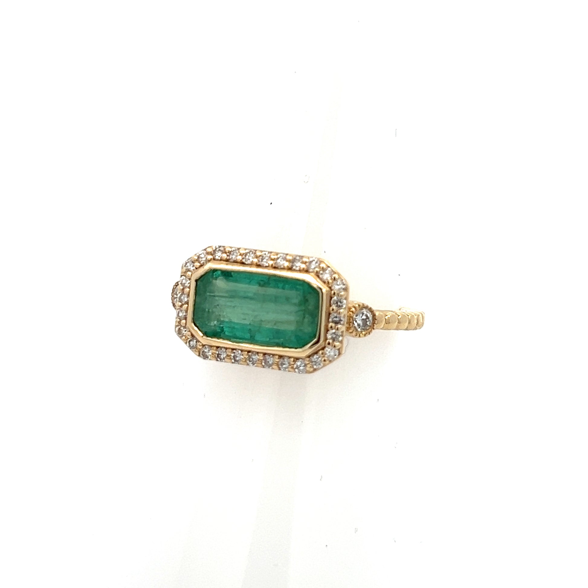 Natural Emerald and Diamond Ring 6.5 14k Y Gold 2.32 TCW Certified $4,950 310644 - Certified Fine Jewelry