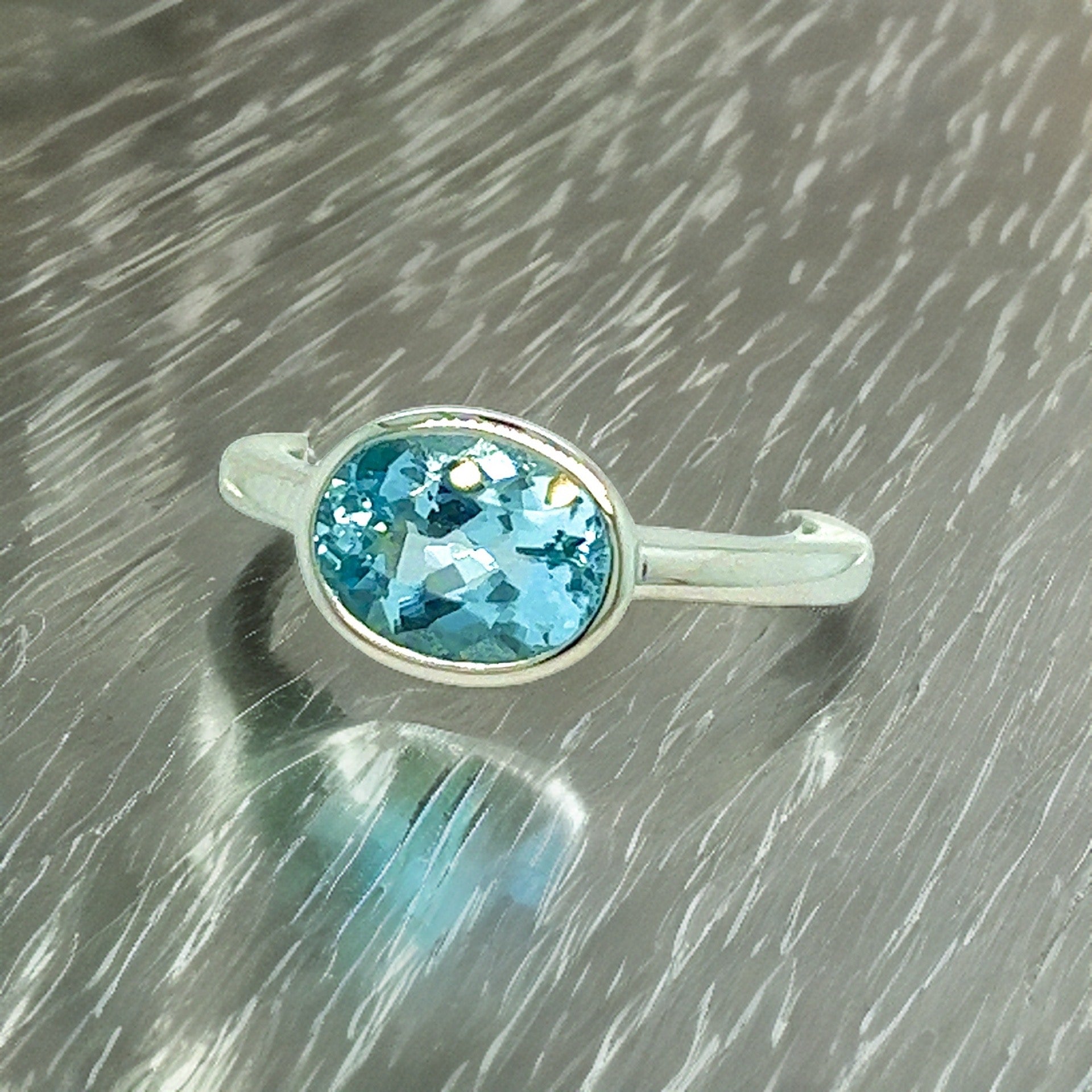 Natural Aquamarine Ring 6.5 14k W Gold 1.64 TCW Certified $1,950 221341 - Certified Fine Jewelry
