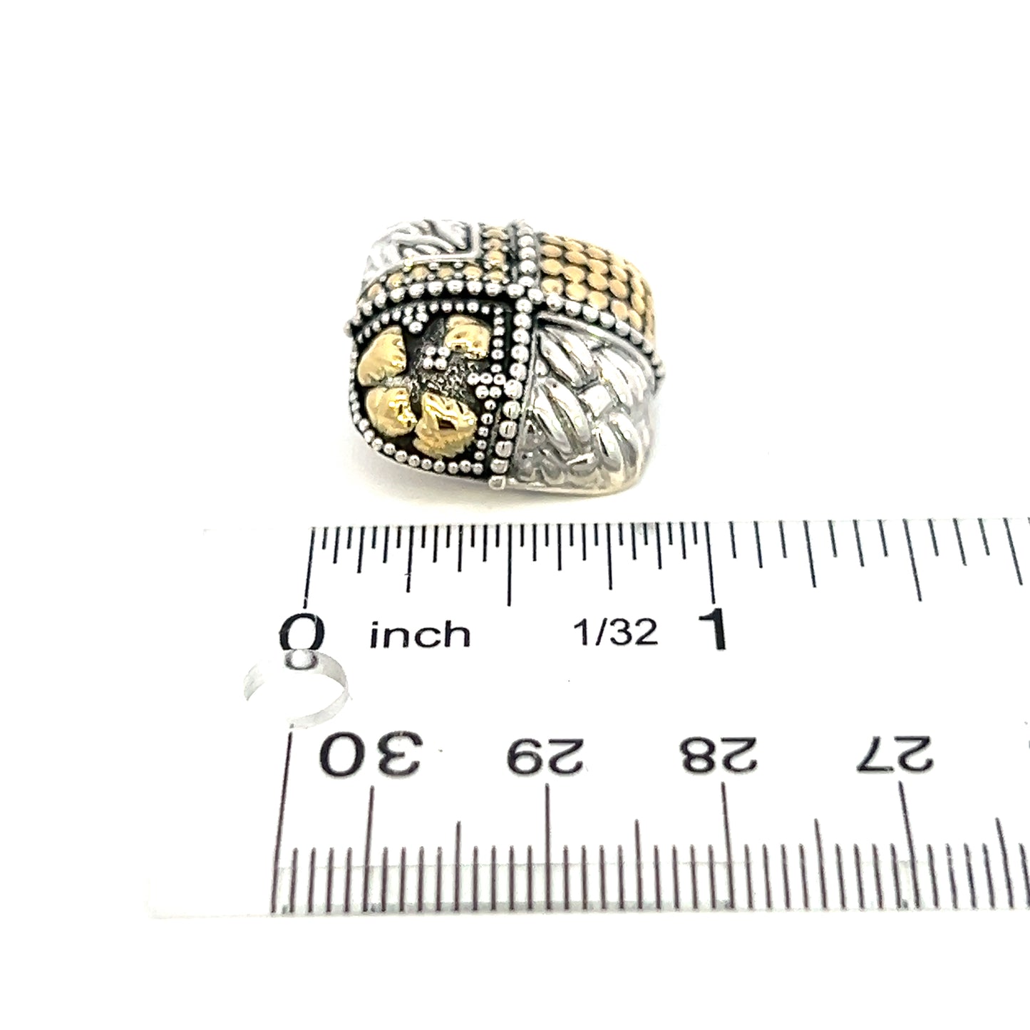 John Hardy Estate Clip on Earrings Sterling Silver 18k Y Gold JH69