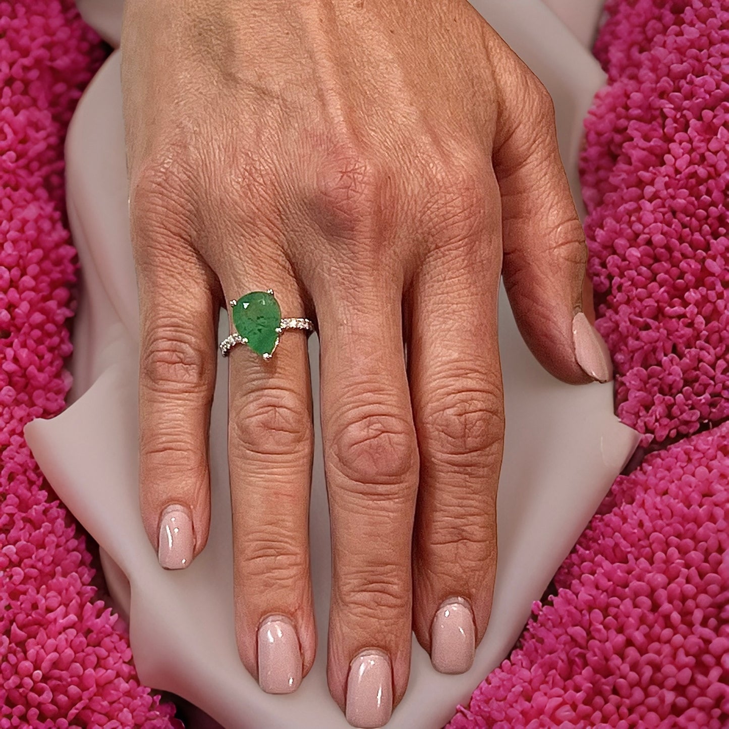 Natural Emerald Diamond Ring 6.5 14k WG 4.62 TCW Certified $4,950 310549 - Certified Fine Jewelry