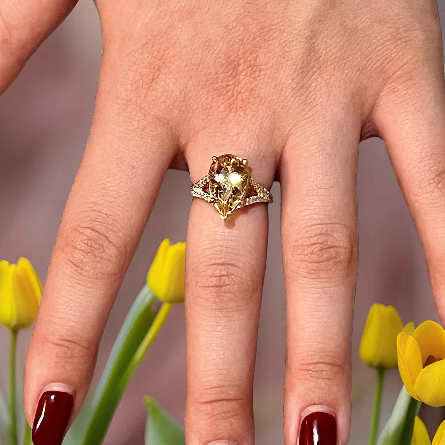 Natural Citrine Diamond Ring 6.5 14k Y Gold 4.79 TCW Certified $3,950 310632 - Certified Fine Jewelry