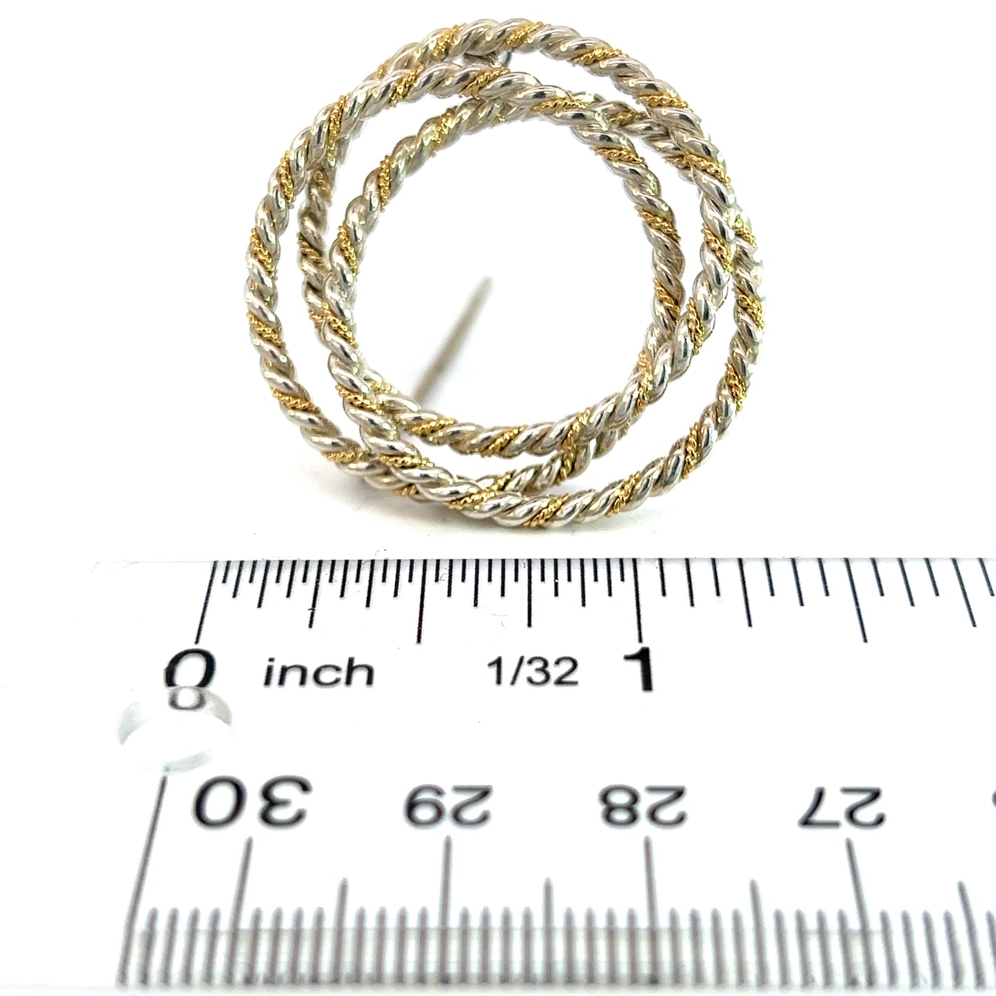 Tiffany & Co Estate Triple Wreath Brooch Pin 18K Silver TIF540 - Certified Fine Jewelry