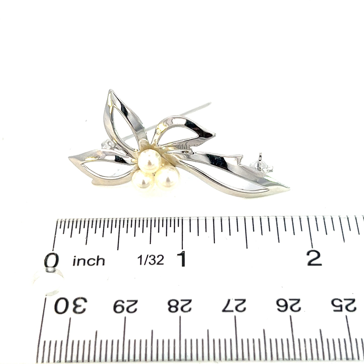 Mikimoto Estate Akoya Pearl Brooch Silver 5 mm M357 - Certified Fine Jewelry