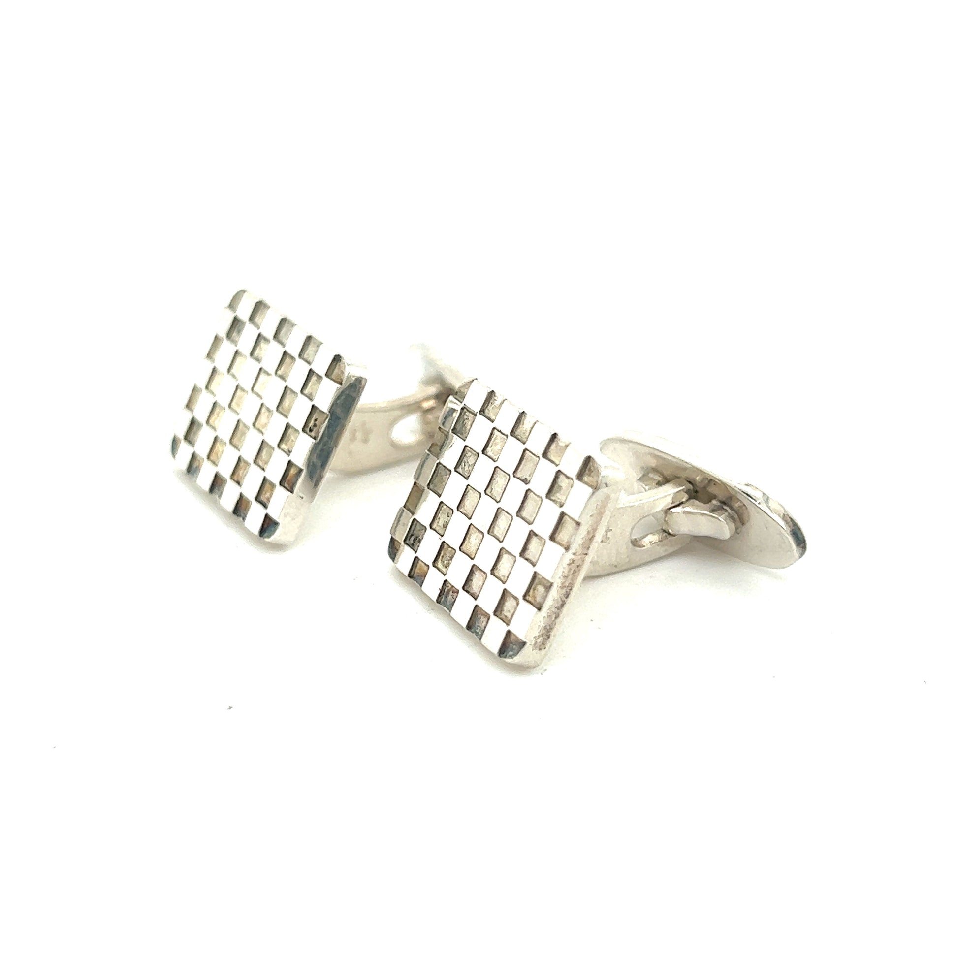 Georg Jensen Authentic Estate Checkerboard Cufflinks Silver GJ16 - Certified Fine Jewelry