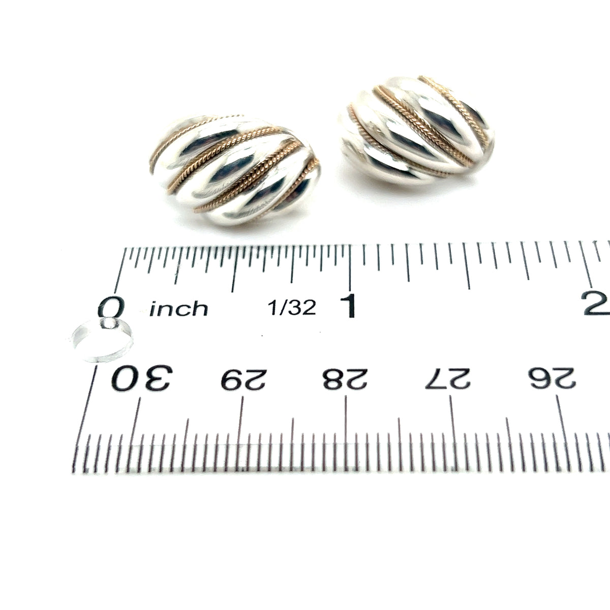 Tiffany & Co Estate Shrimp Earrings 18k Gold + Sterling Silver TIF639