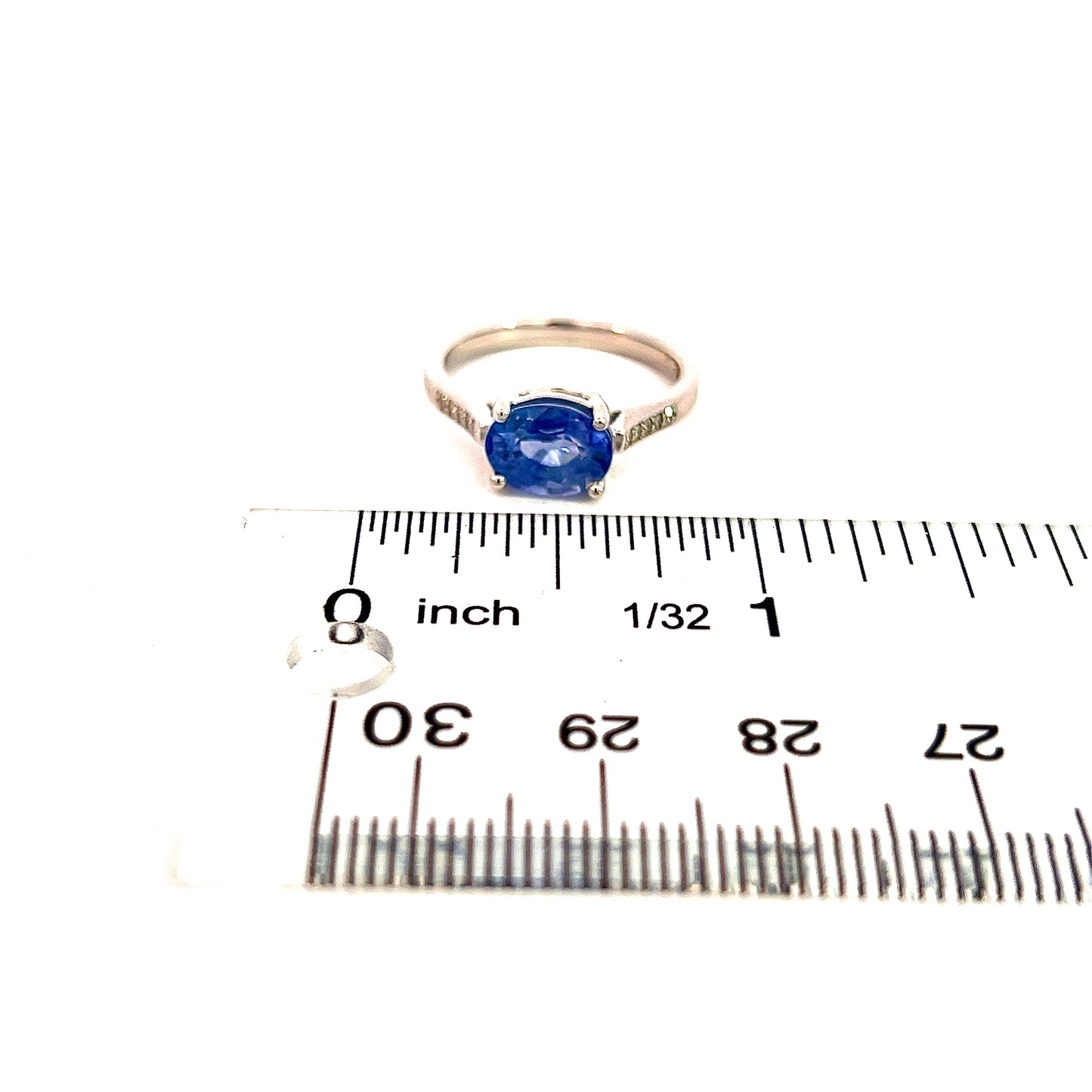 Natural Sapphire Diamond Ring 6.5 14k White Gold 2.36 TCW Certified $3,950 310592 - Certified Fine Jewelry