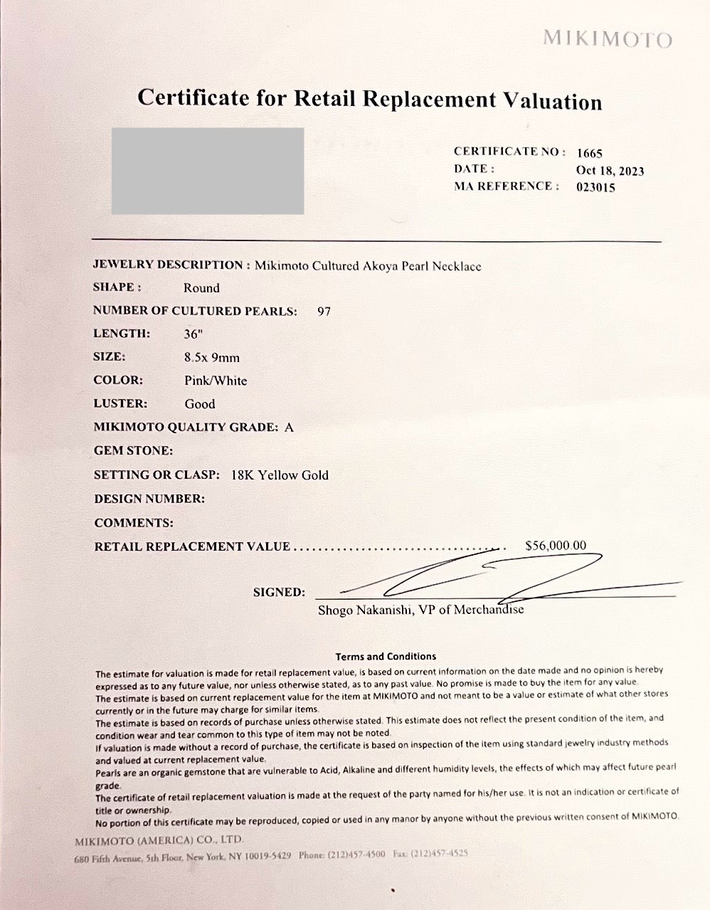 Mikimoto Estate Akoya Pearl Necklace 36" 18k Y Gold 9 mm Certified $56,000 M56000 - Certified Fine Jewelry