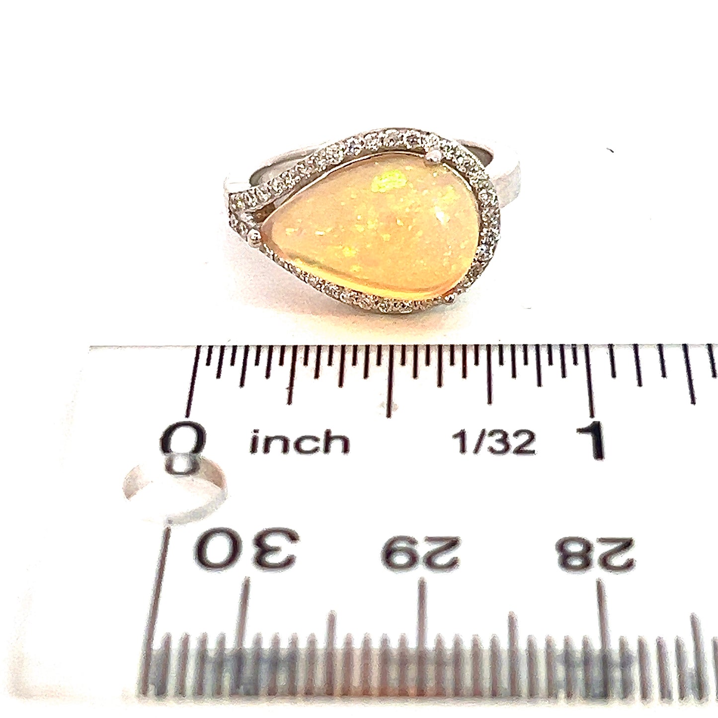 Natural Opal Diamond Ring 6.75 14k W Gold 4 TCW Certified $4,950 310548 - Certified Fine Jewelry