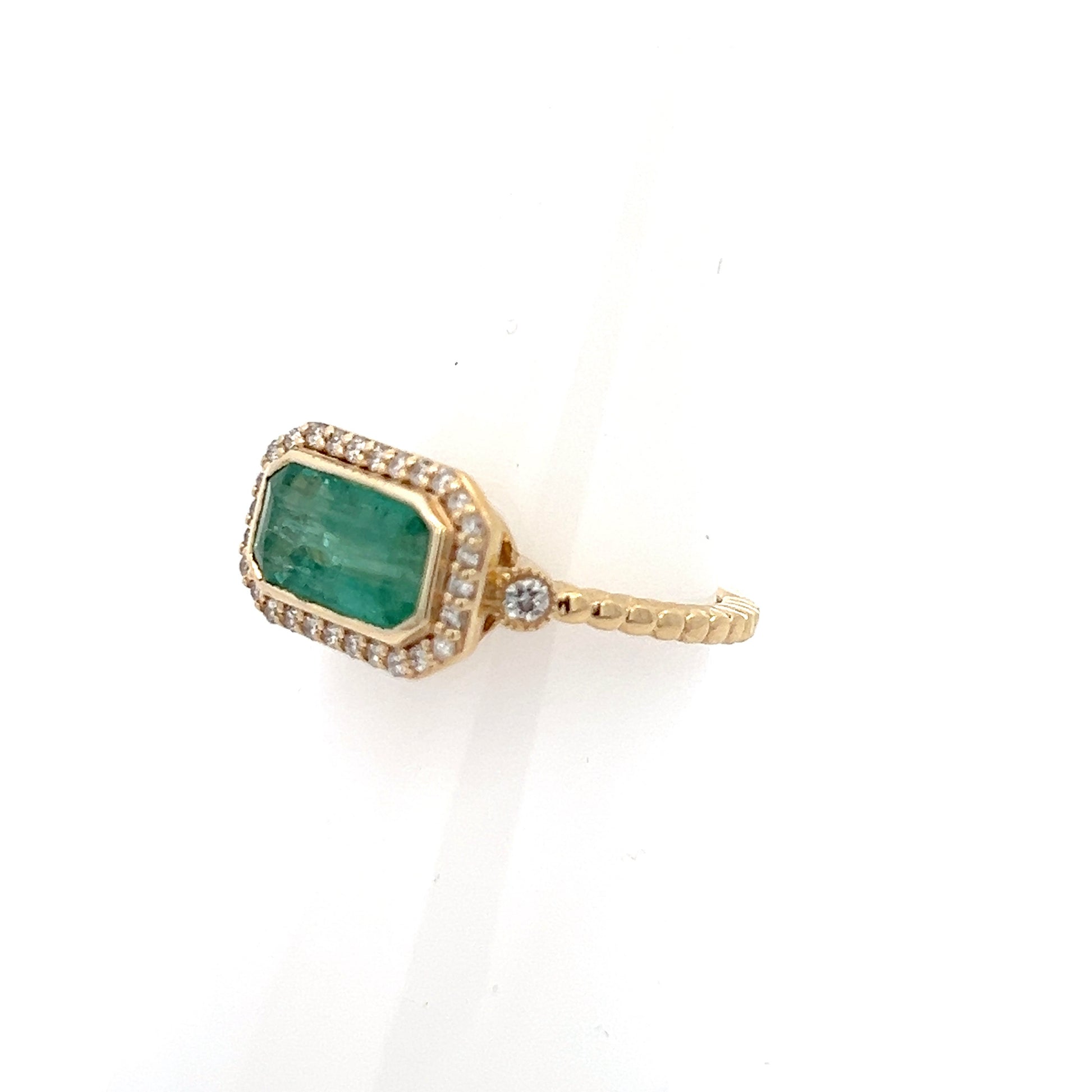 Natural Emerald and Diamond Ring 6.5 14k Y Gold 2.32 TCW Certified $4,950 310644 - Certified Fine Jewelry