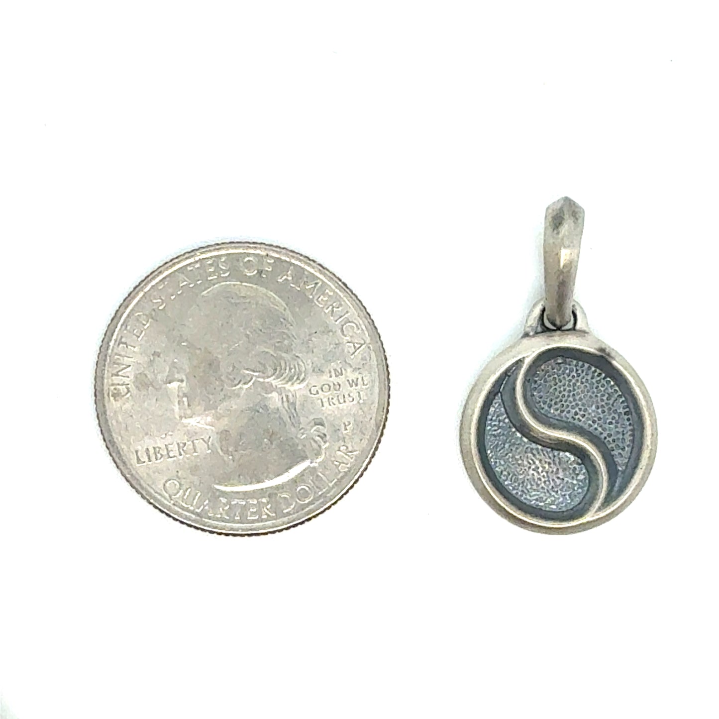 David Yurman Ying and Yang Amulet Sterling Silver Estate DY572