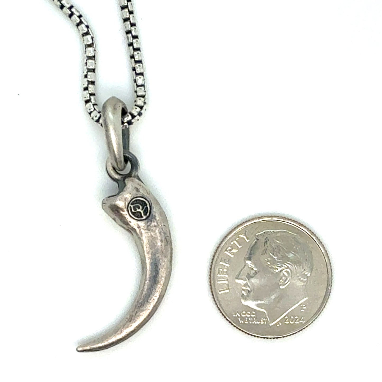 David Yurman Hounds Tooth Chain Necklace 18" Sterling Silver Estate DY584