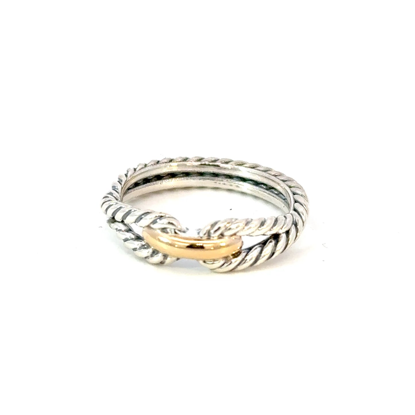 David Yurman Ladies Ring Size 7, 18k Gold & Sterling Silver Estate DY625