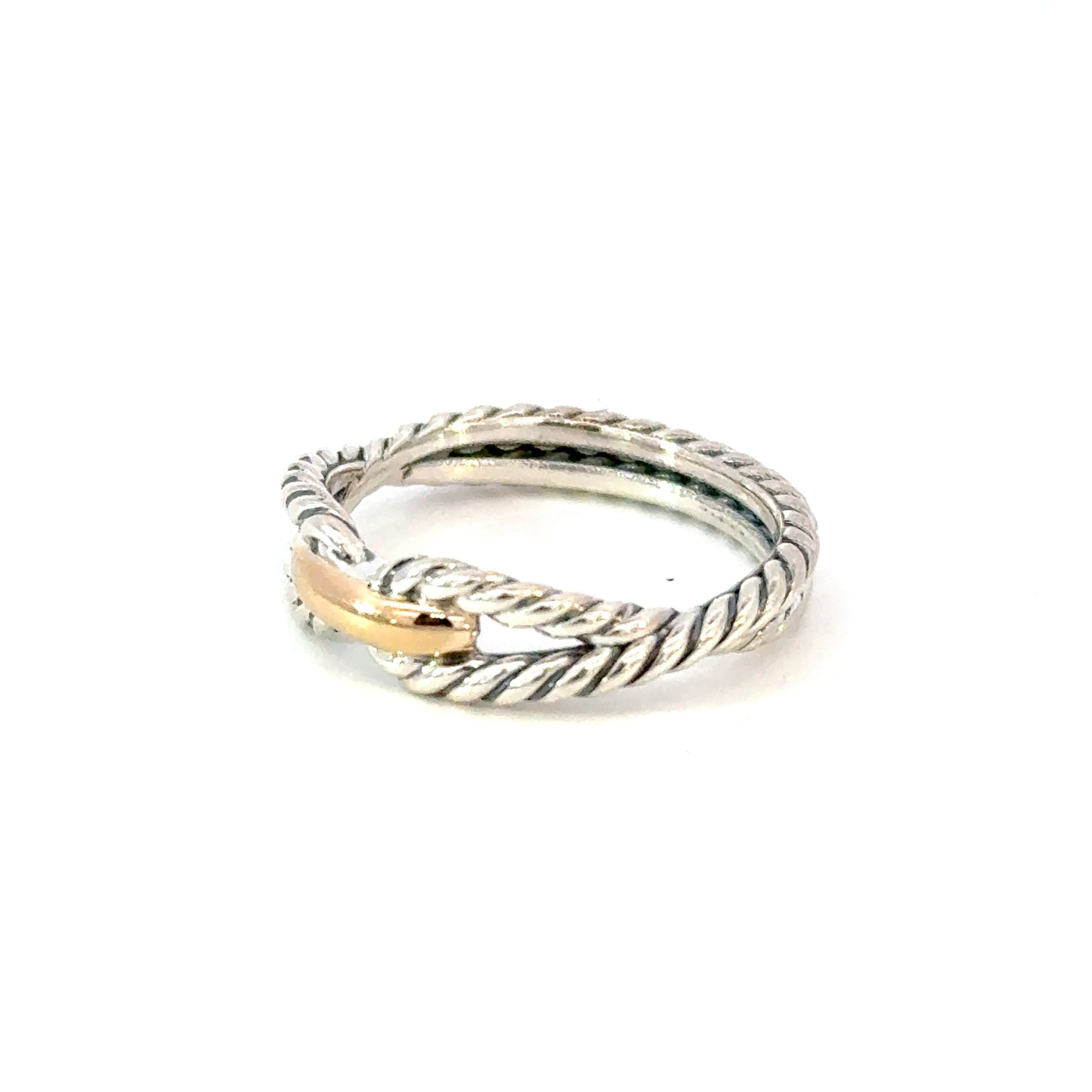 David Yurman Ladies Ring Size 7, 18k Gold & Sterling Silver Estate DY625