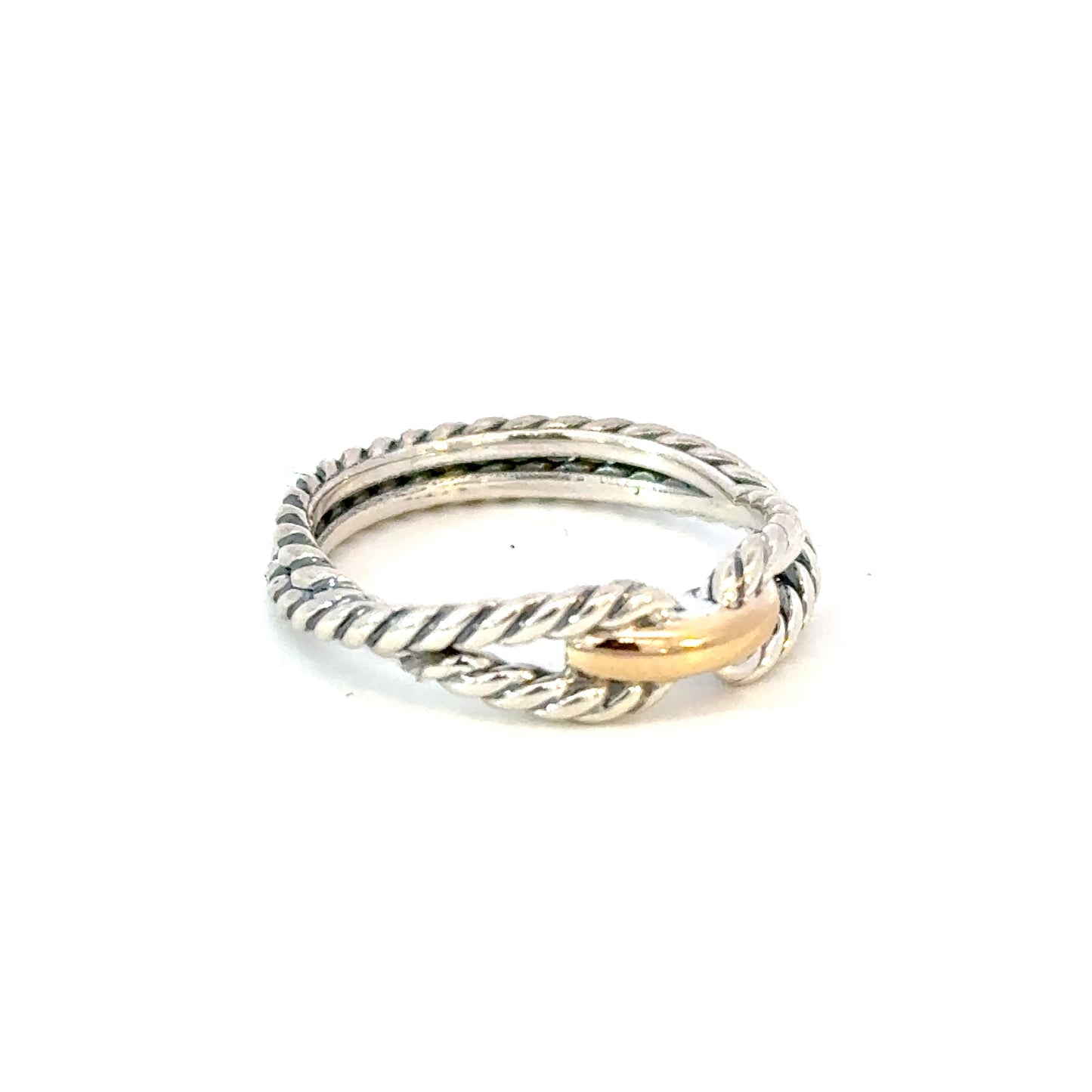 David Yurman Ladies Ring Size 7, 18k Gold & Sterling Silver Estate DY625