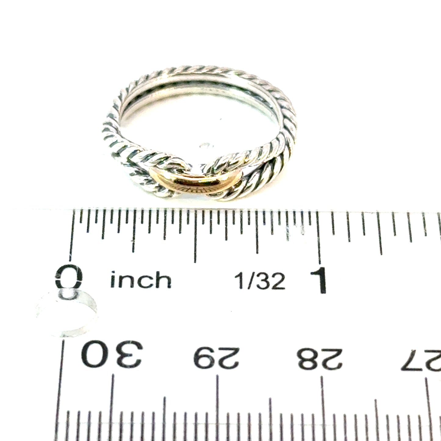 David Yurman Ladies Ring Size 7, 18k Gold & Sterling Silver Estate DY625