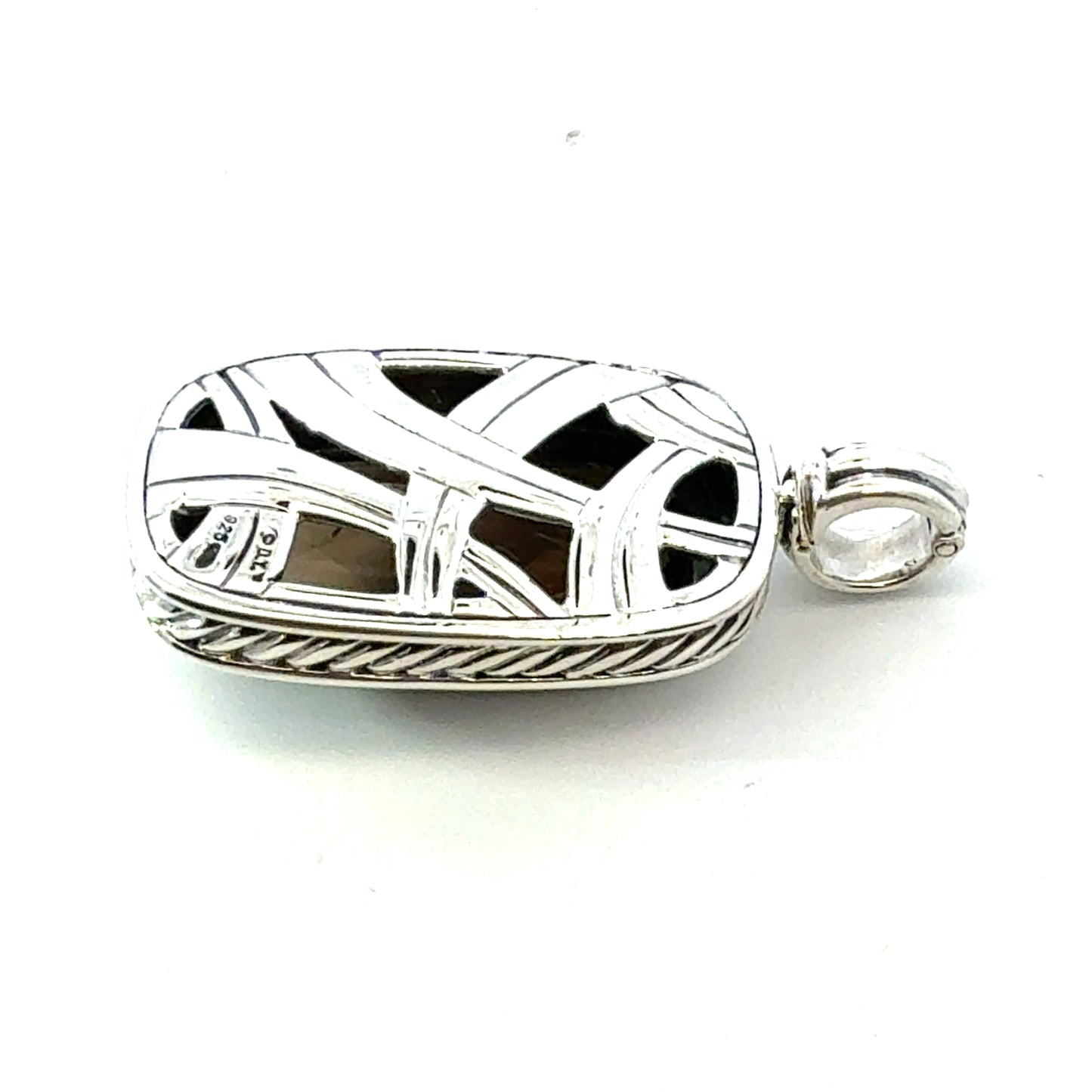 David Yurman Large Smokey Topaz Albion Pendant Sterling Silver Estate DY630