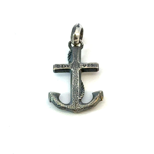 David Yurman Maritime Anchor Pendant Sterling Silver Estate DY632