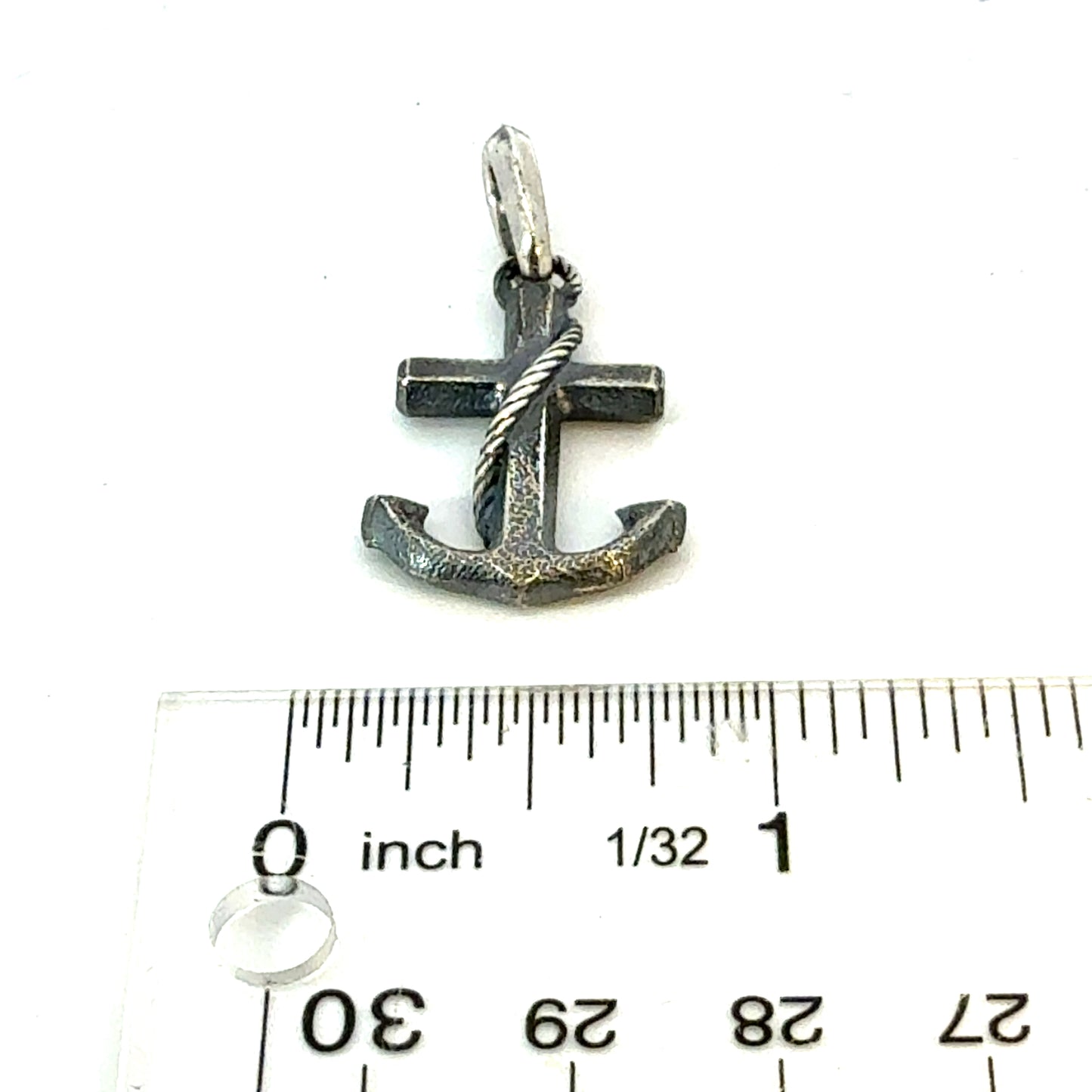 David Yurman Maritime Anchor Pendant Sterling Silver Estate DY632