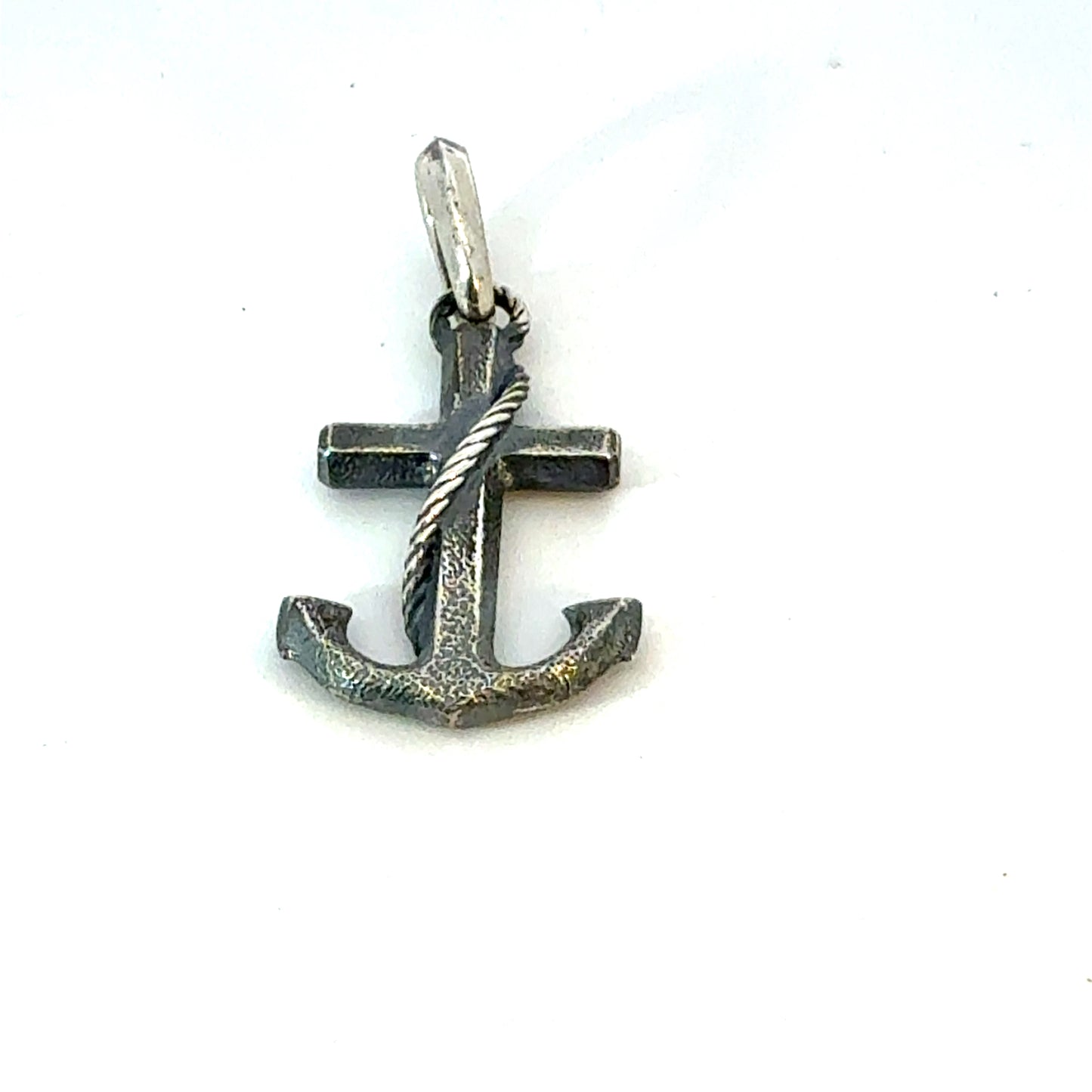 David Yurman Maritime Anchor Pendant Sterling Silver Estate DY632