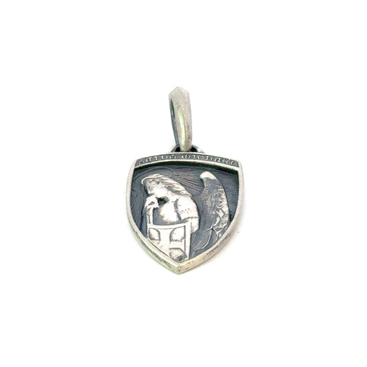 David Yurman St. Micheal Amulet Pendant Sterling Silver Estate DY655