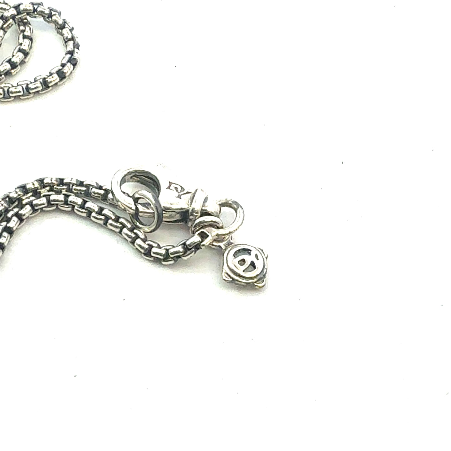 David Yurman Carnelian Diamonds Chain Necklace 16" 7 mm Silver Estate DY658