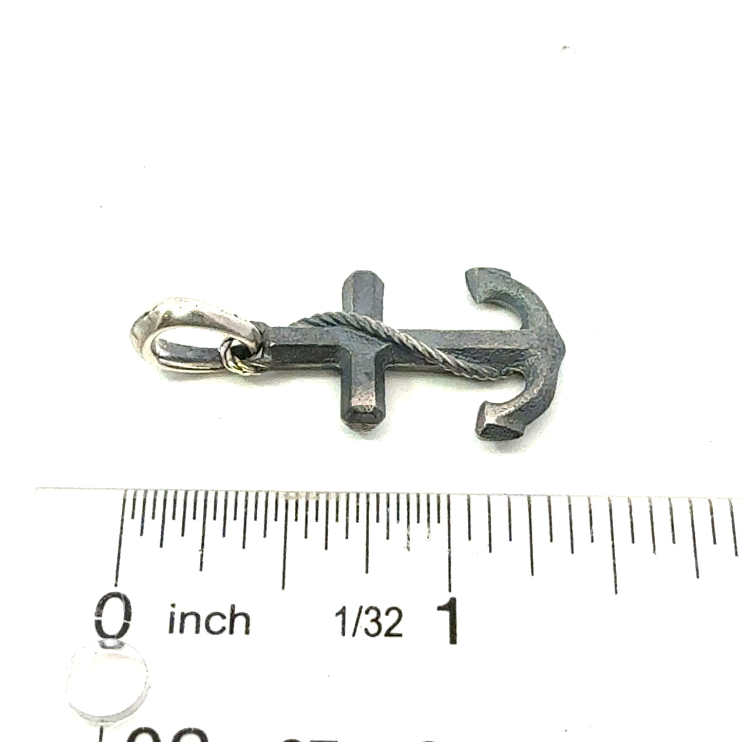 David Yurman Maritime Anchor Pendant Sterling Silver Estate DY666