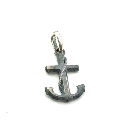 David Yurman Maritime Anchor Pendant Sterling Silver Estate DY666