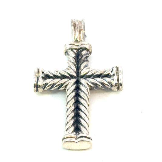 David Yurman Sterling Silver Cross Pendant Estate DY697