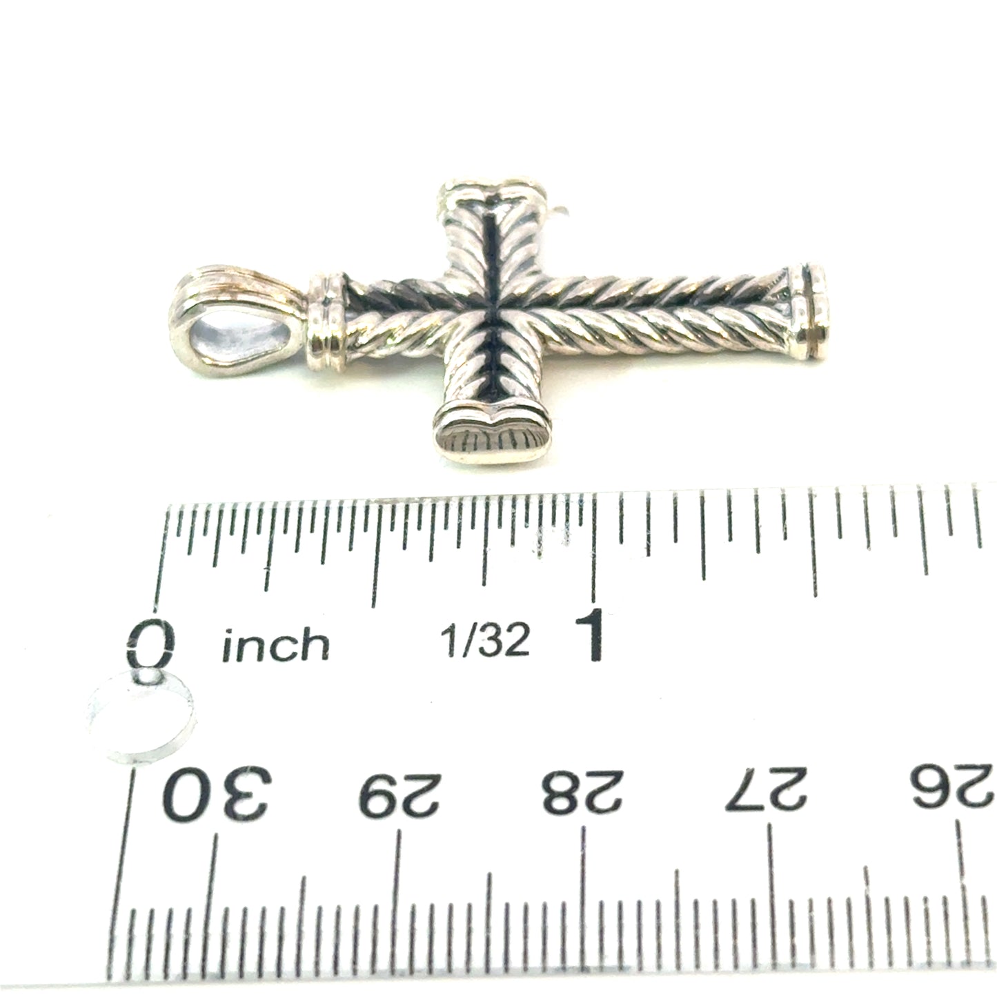 David Yurman Sterling Silver Cross Pendant Estate DY697