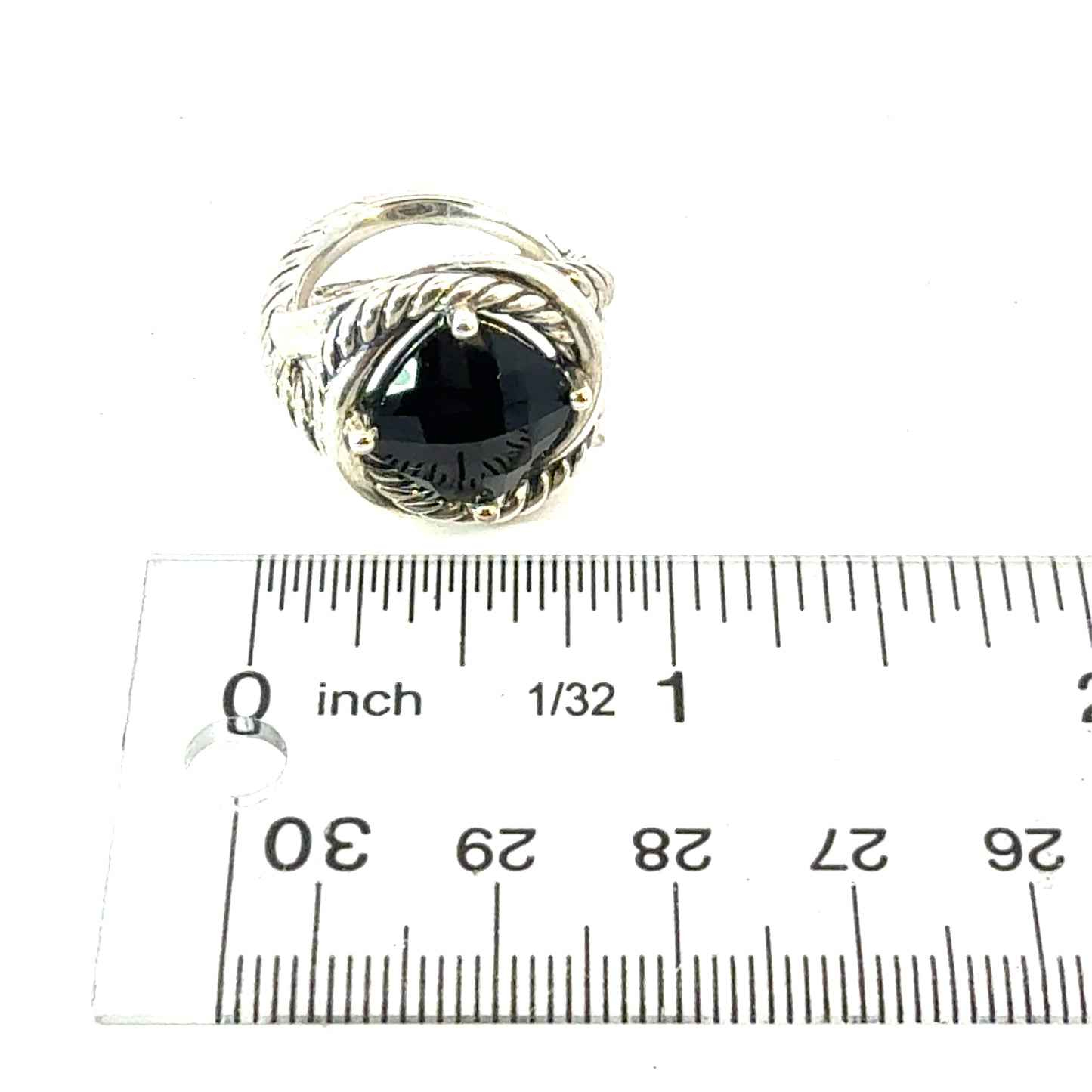 David Yurman Onyx Ring Size 7 Silver Estate DY752