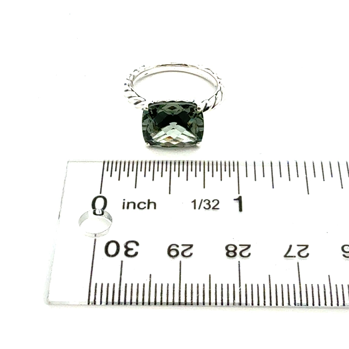 David Yurman Prasiolite Ring Size 7 Silver Estate DY756