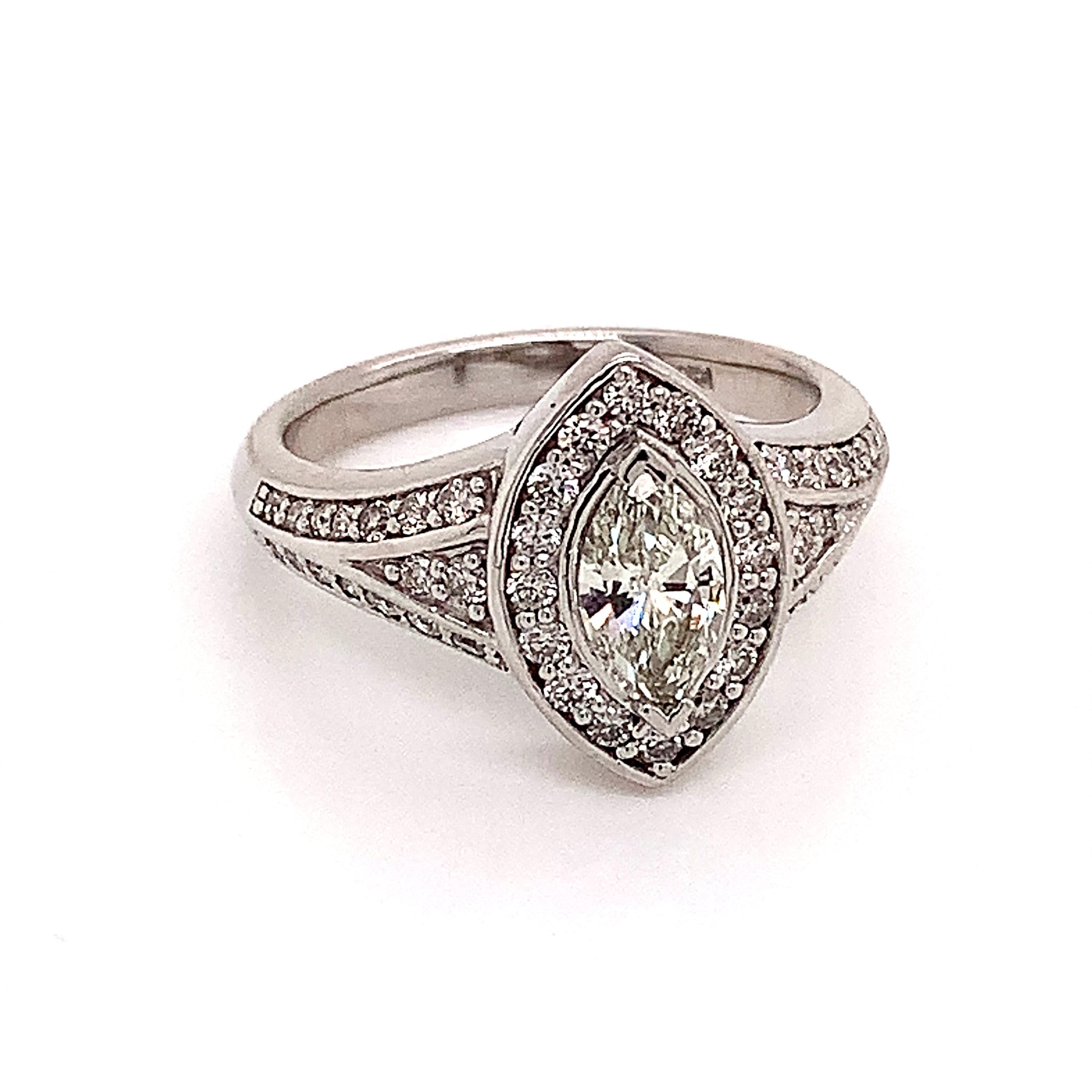 Diamond Ring Size 6.5 14k White Gold 0.45 TCW 4.88g Certified $5,950 120603 - Certified Fine Jewelry