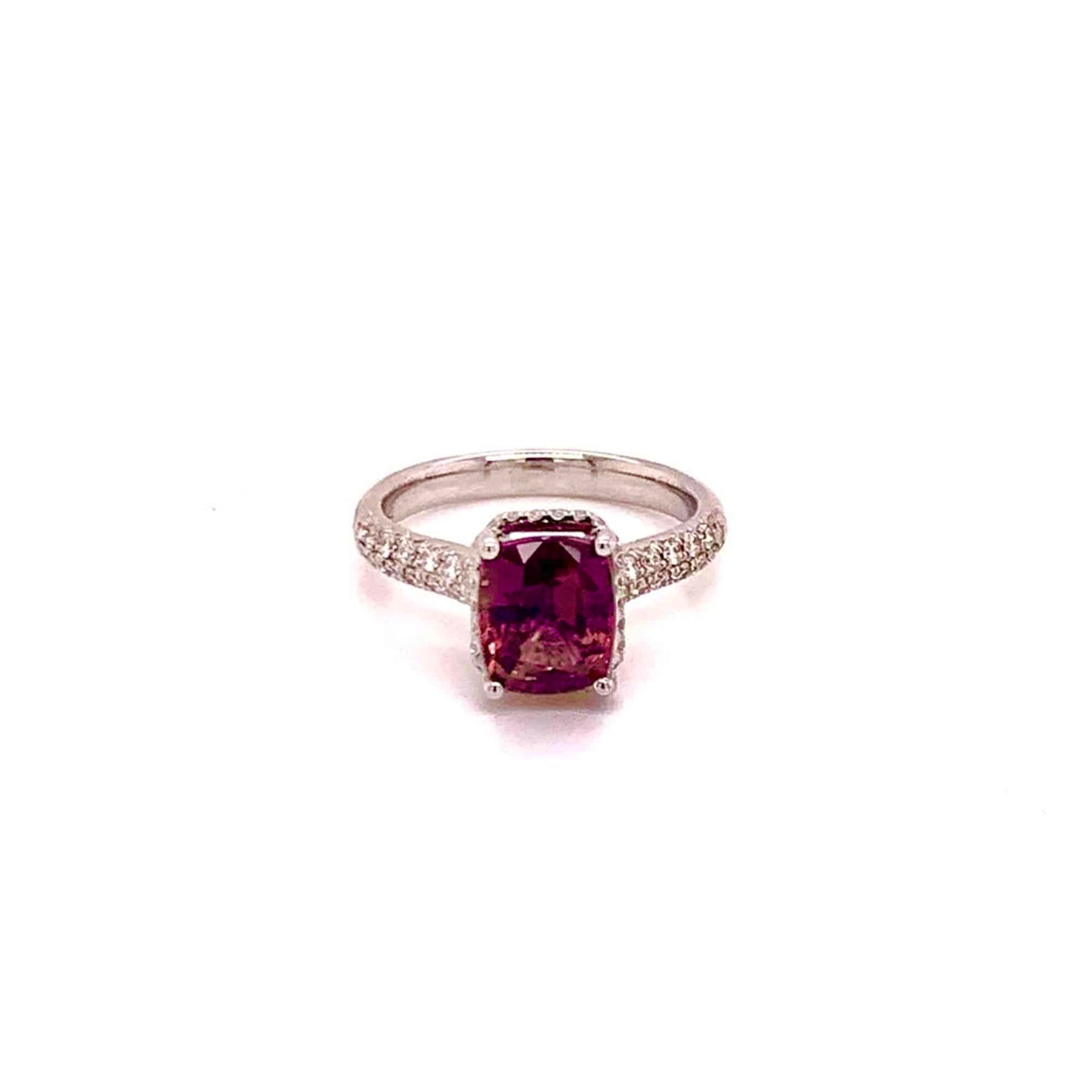 Diamond Sapphire Ring 18k Gold WG Women 3.027 Ct Certified $3950 913126 - Certified Fine Jewelry