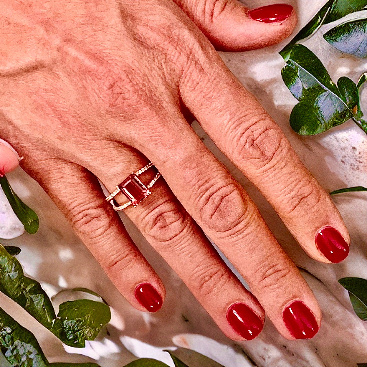 Natural Tourmaline Diamond Ring 14k RG 2.2 TCW Certified $4,950 112165 - Certified Fine Jewelry