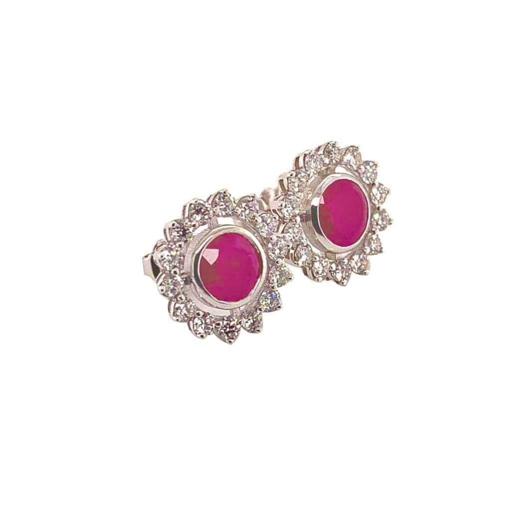 Diamond Ruby Earrings 14k Gold 2.07 TCW Certified $5,250 018670 - Certified Fine Jewelry