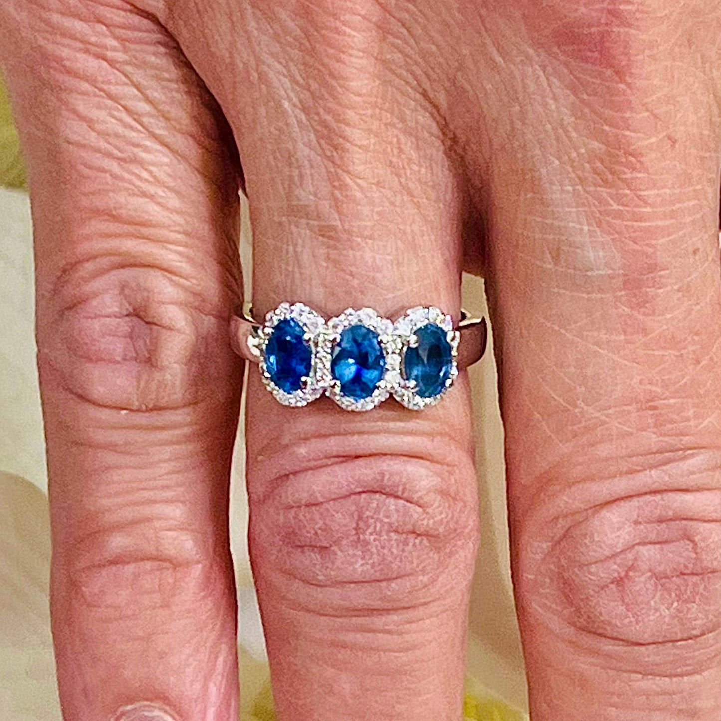 Natural Sapphire Diamond Ring 7 14k W Gold 1.67 TCW Certified $4,975 218113 - Certified Fine Jewelry