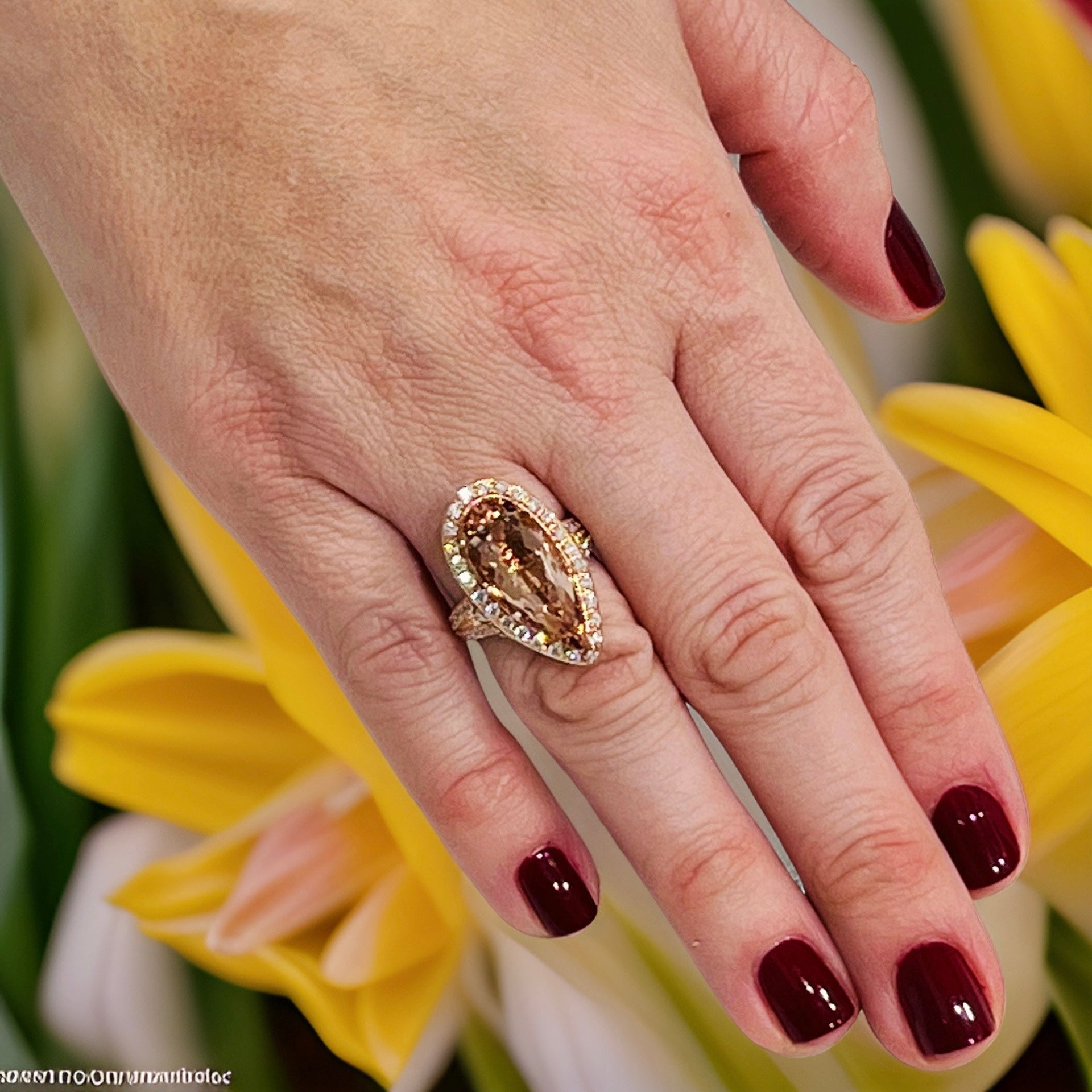 Morganite Diamond Ring 14 KT 6.91 TCW Certified $5,950 016633 - Certified Fine Jewelry