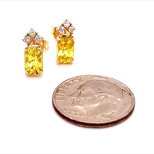 Natural Sapphire Diamond Earrings 14k Gold 1.74 TCW Certified $1,590 121259 - Certified Fine Jewelry