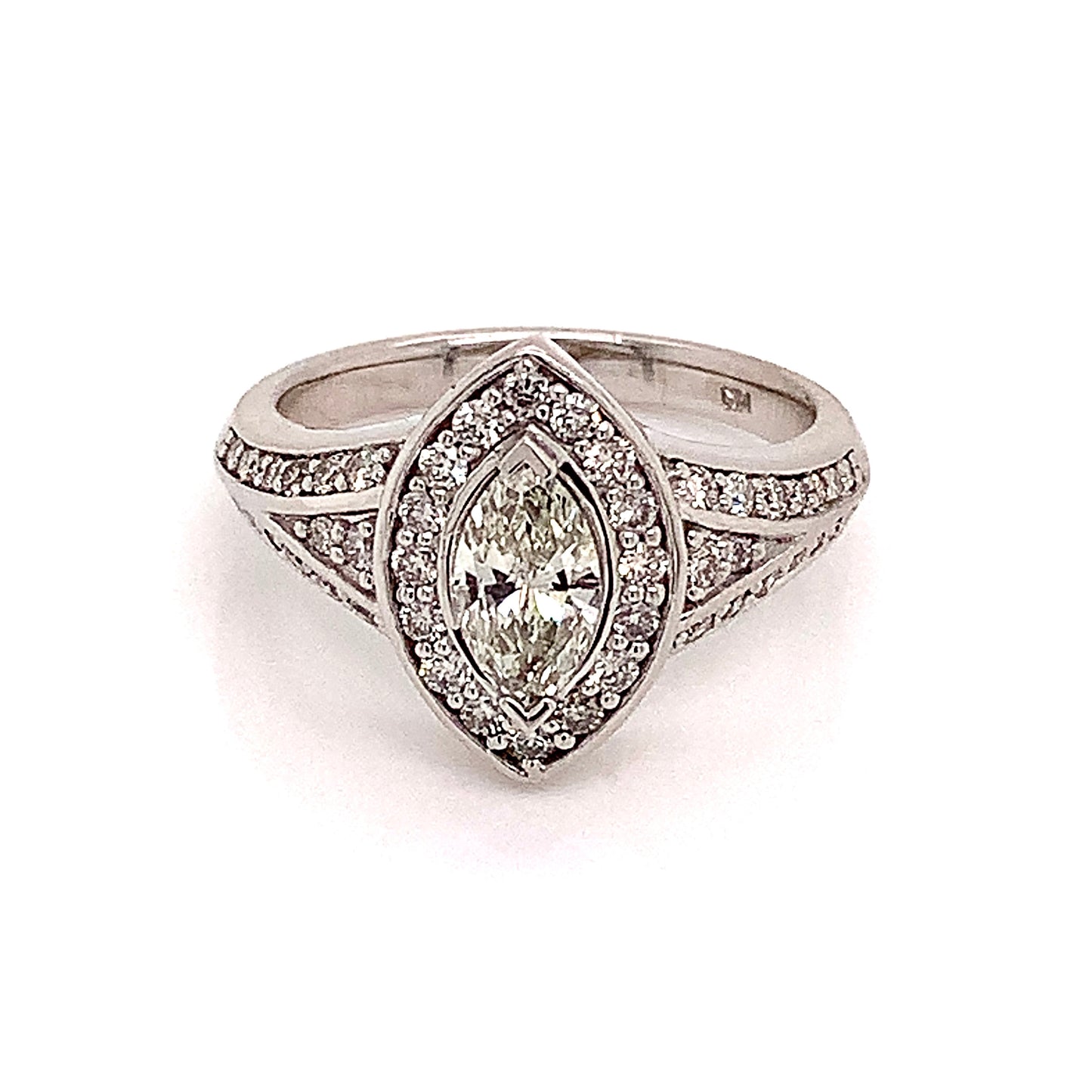 Diamond Ring Size 6.5 14k White Gold 0.45 TCW 4.88g Certified $5,950 120603 - Certified Fine Jewelry
