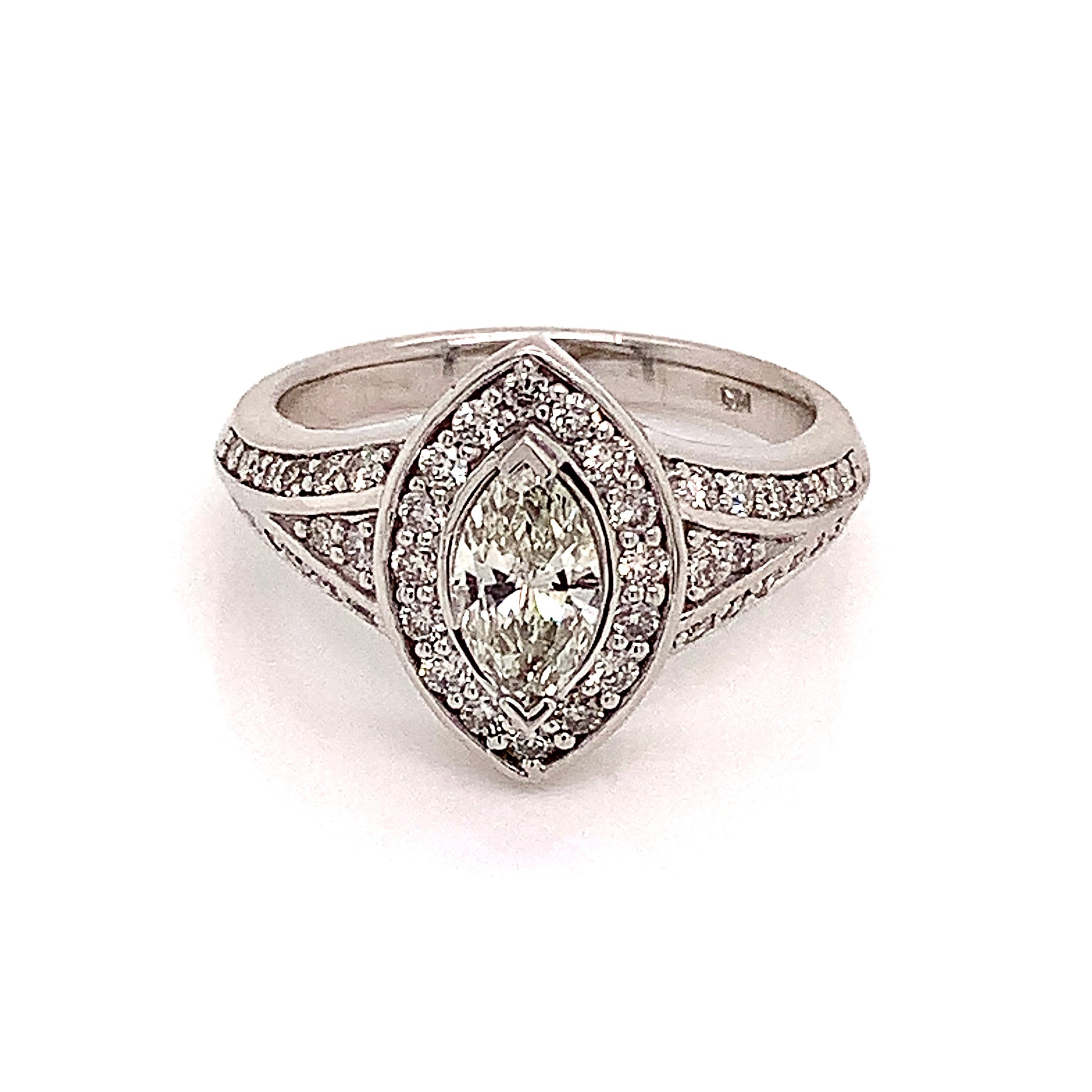 Diamond Ring Size 6.5 14k White Gold 0.45 TCW 4.88g Certified $5,950 120603 - Certified Fine Jewelry